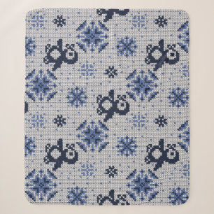 Manta Sherpa Patrón decorativo de los pingüinos de invierno de 