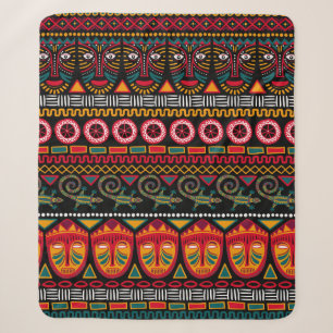 Manta Sherpa Patrón decorativo sobre un fondo negro en África