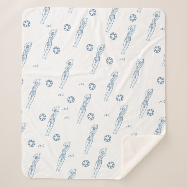 Manta Sherpa Patrón del equipo de natación de Snicro artístico  (Anverso)