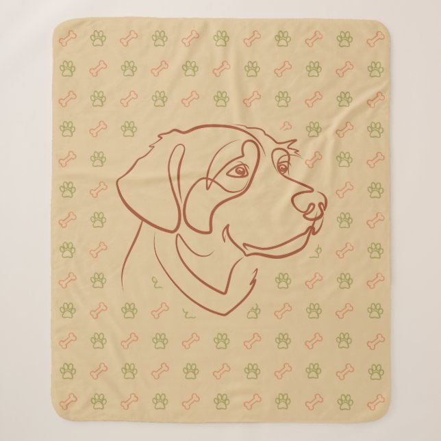 Manta Sherpa Patrón Dorado Retriever (Anverso)