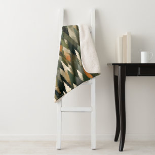Manta Sherpa Patrón elegante de árbol de pino Bosque ruso