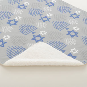 Manta Sherpa Patrón elegante de vacaciones en Hanukkah