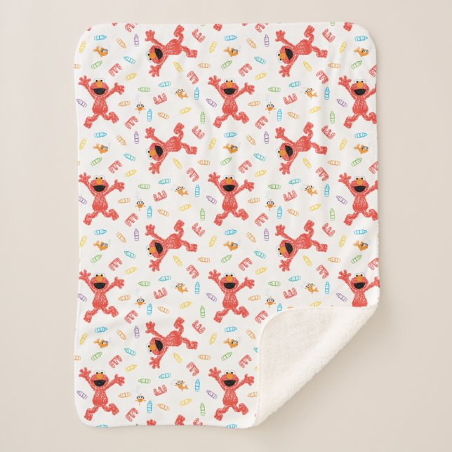 Manta Sherpa Patrón Elmo Crayon (Anverso)