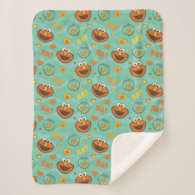 Manta Sherpa Patrón Elmo y Goldfish (Anverso)