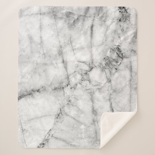 Manta Sherpa Patrón en la textura y espalda del suelo de mármol (Anverso)