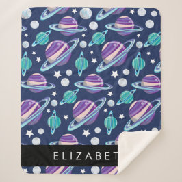 Manta Sherpa Patrón espacial, planetas, estrellas, galaxia, tu