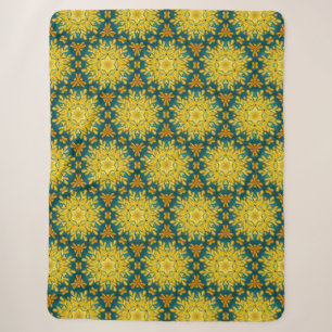 Manta Sherpa Patrón estrella de color azul turquesa y dorado