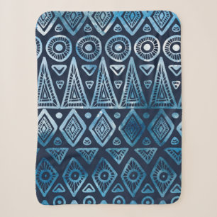 Manta Sherpa Patrón étnico clásico azul sin igual