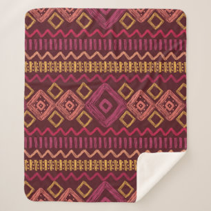 Manta Sherpa Patrón étnico dibujado a mano: abstracto sin fisur