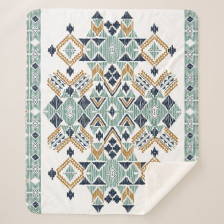 Manta Sherpa patrón étnico inmaculado y sin costura. americano
