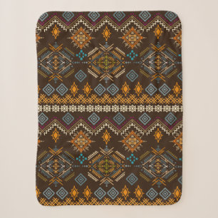 Manta Sherpa Patrón étnico sin fisuras. Ornamento étnico de boh