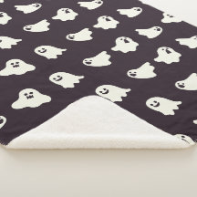 Patrón fantasma de Halloween Cae Sherpa Blanket