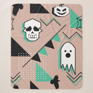 Manta Sherpa Patrón fantasma,tema de halloween patrón sin fisur