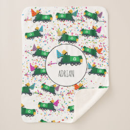 Manta Sherpa Patrón Fiesta de camiones de basura de reciclaje p