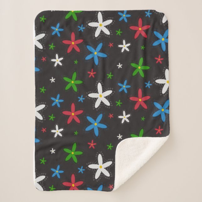 Manta Sherpa Patrón floral (Anverso)