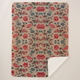 Manta Sherpa Patrón floral antiguo de Art Nouveau botánico