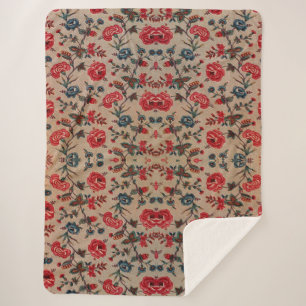 Manta Sherpa Patrón floral antiguo de Art Nouveau botánico