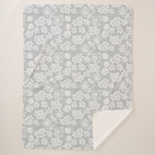 Manta Sherpa Patrón floral.b L Gray BG