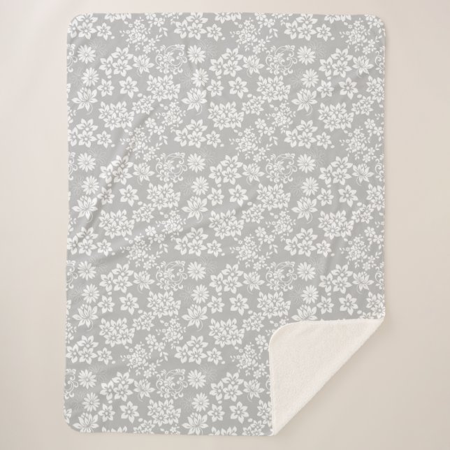 Manta Sherpa Patrón floral.b L Gray BG (Anverso)