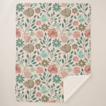 Patrón floral boho marrón rosa