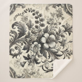 Manta Sherpa Patrón floral botánico inmaculado