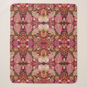 Manta Sherpa Patrón floral caótico y decorativo impecable
