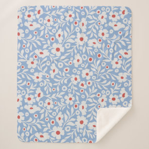 Manta Sherpa Patrón floral de bloques de madera