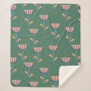 Manta Sherpa Patrón floral de estilo folclórico escandinavo en 