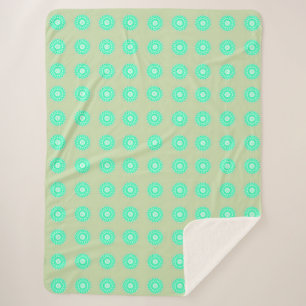 Manta Sherpa Patrón floral de menta