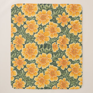 Manta Sherpa Patrón floral Flores Marigold