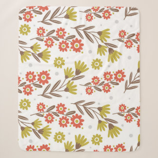 Manta Sherpa Patrón floral lindo, fondo fluido.