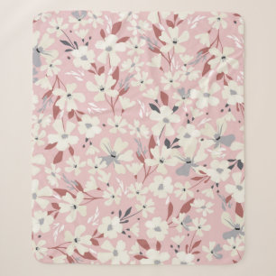 Manta Sherpa Patrón florido de primavera. Fondo floral impecabl