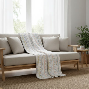 Manta Sherpa Patrón folclórico escandinavo Cosy Throw Blanket