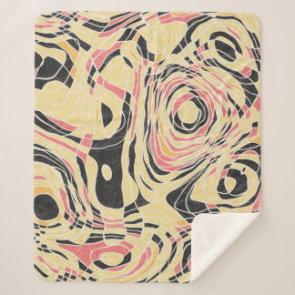 Manta Sherpa Patrón geográfico de línea abstracta, diseño topog