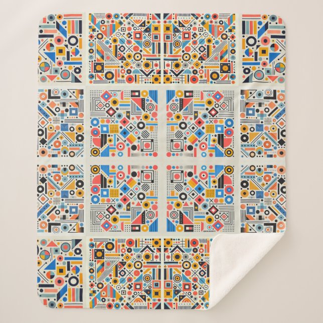 Manta Sherpa Patrón geométrico (Anverso)