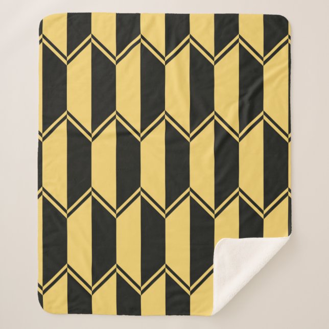 Manta Sherpa Patrón geométrico abstracto  (Anverso)