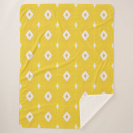 Manta Sherpa Patrón geométrico amarillo moderno