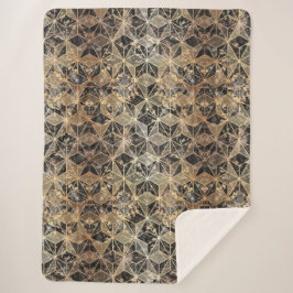 Manta Sherpa Patrón geométrico de mármol y oro
