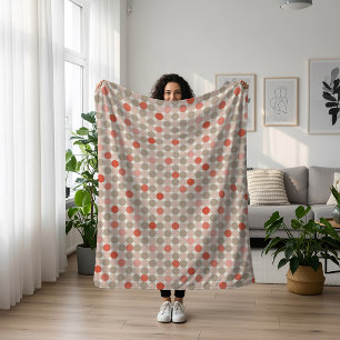 Manta Sherpa Patrón geométrico de puntos de polka rojos y rosas