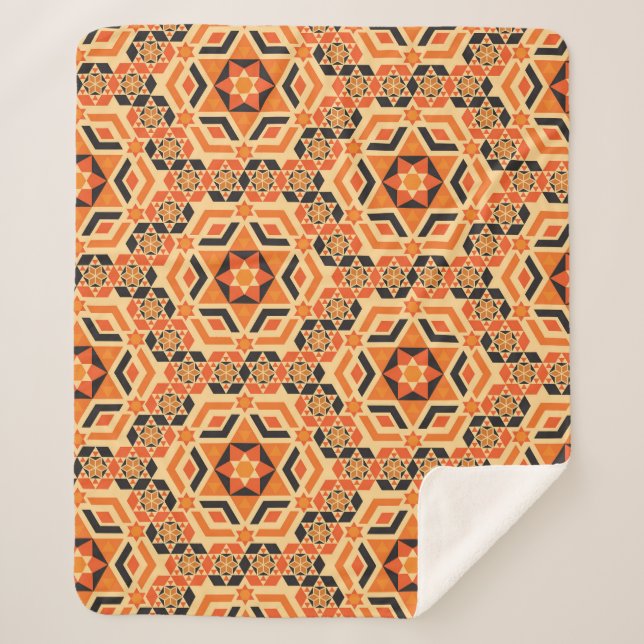 Manta Sherpa Patrón geométrico italiano del suelo, mosaico vint (Anverso)