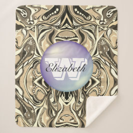 Manta Sherpa Patrón Geométrico Monogramado Artdeco Vivid