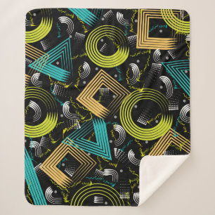 Manta Sherpa Patrón geométrico, retro,90s,abstracto,a