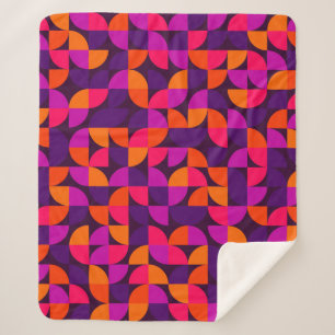 Manta Sherpa Patrón geométrico sin soldadura. Vinato vintage ab