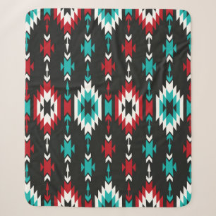 Manta Sherpa Patrón geométrico tribal de color sin fisuras. Étn