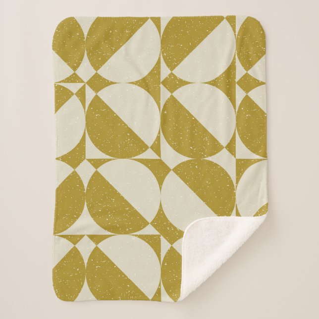 Manta Sherpa Patrón geométrico uniforme abstracto moderno con u (Anverso)