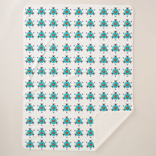 Manta Sherpa Patrón Geométrico Verde Azulado