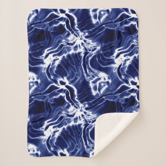 Manta Sherpa Patrón giratorio azul (Anverso)