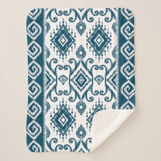 Manta Sherpa Patrón Ikat Paisley (Anverso)