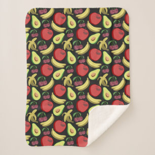 Manta Sherpa Patrón ininterrumpido de frutas   fruta tropical c