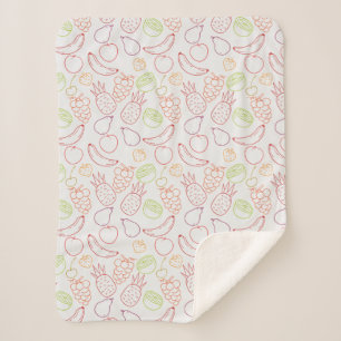 Manta Sherpa Patrón ininterrumpido de frutas Patrón de superf